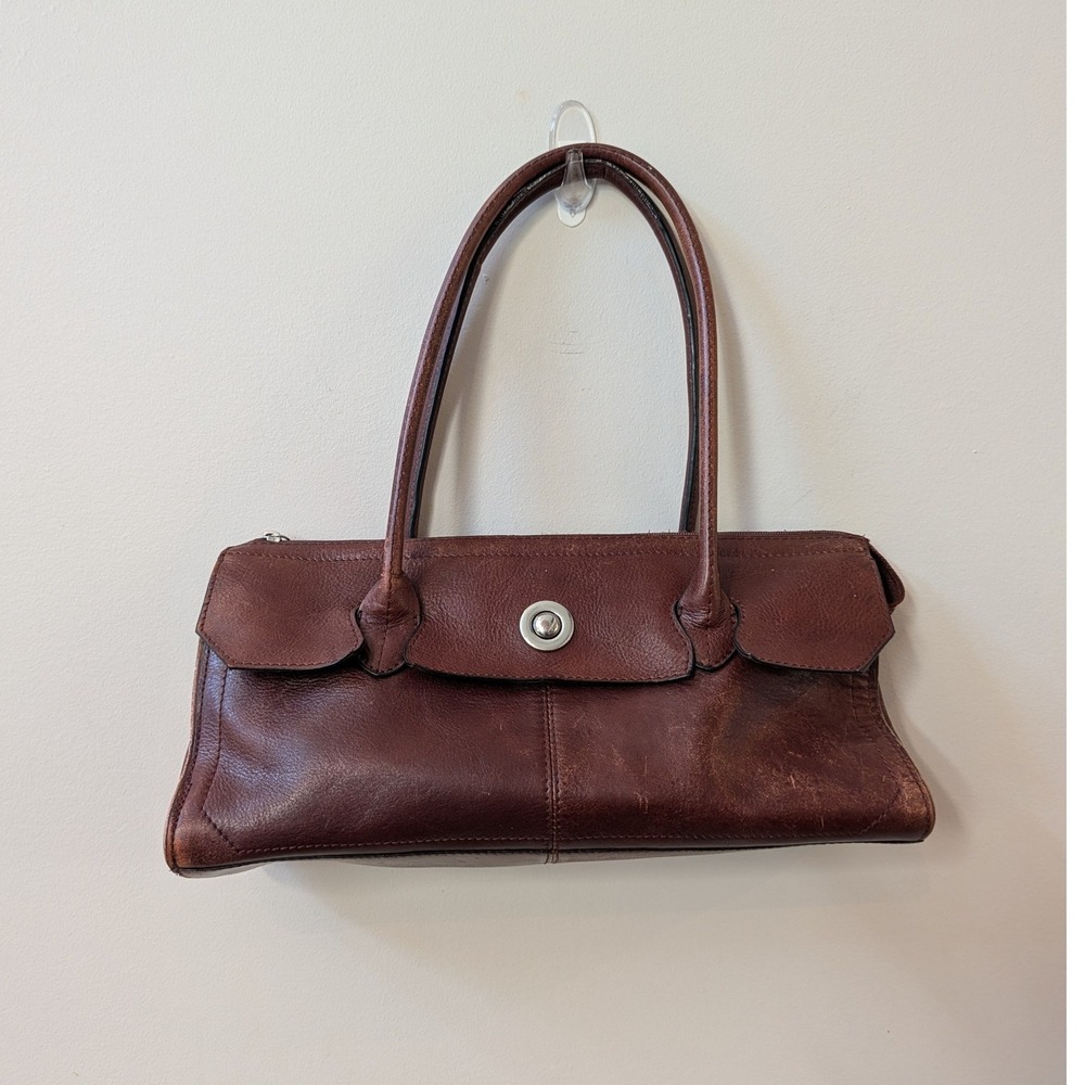 Vintage Y2K Wilsons Leather Brown Shoulder Bag Baguette Shoulder Bag